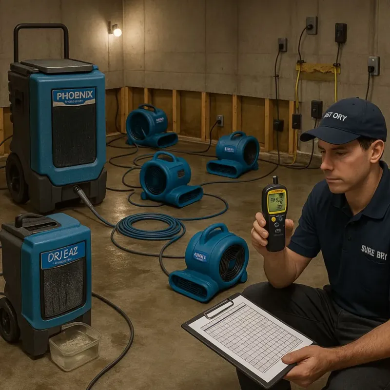 Structural Drying and Dehumidification process in Pine Prairie, LA